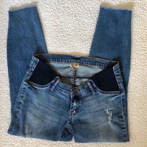 INDIGO BLUE Distressed Maternity Jeans👖